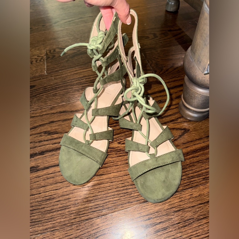 Nordstrom Green Sandals with Lace